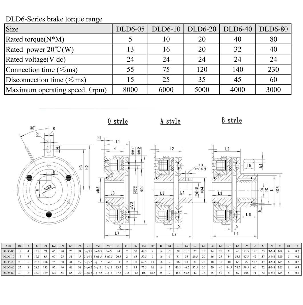 Dld6-80 Series Electromagnetic Clutch 80nm