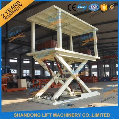 3t 3m Double Platform Hydraulic Underground Scissor Car Lift with Ce