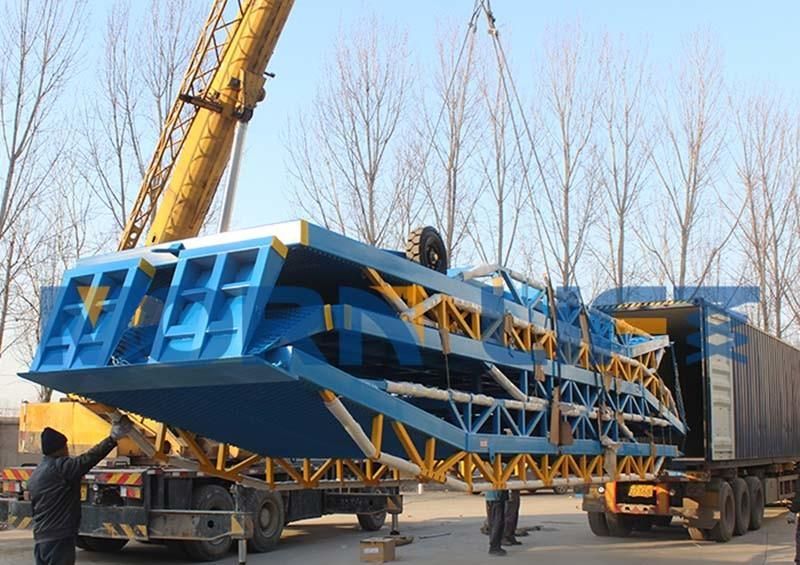 Adjustable Height Hydraulic Yard Loading Ramp with Truck for Trailers