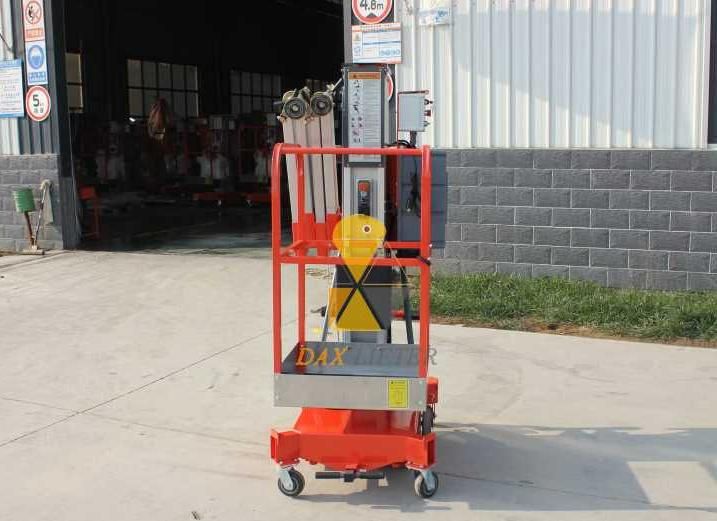 6-12m 125kg Safe Durable Single Mast Aluminum Hydraulic Lifting Machine