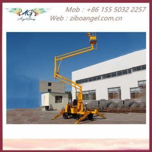 Hydraulic Aerial Working Diesel Engine Towable Telescopic Boom Lift Platform