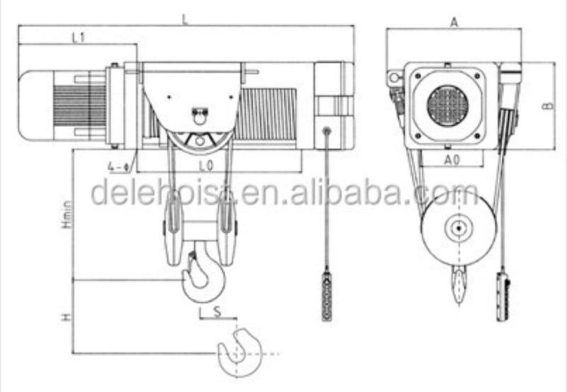 CD1 Travelling Overhead Wire Rope Electric Hoist 5ton*6m