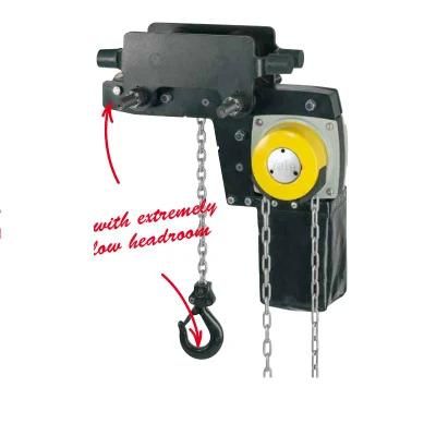 Ultra Low Headroom Yalelift Lh Hand Operate Chain Hoist with Integrated Manual Trolley and Chain Container