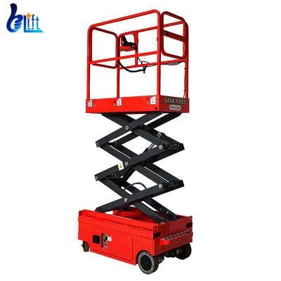 Air Lifting Jack Mini DC Battery Electric Walk Mobile Self-Propelled Scissor Man Lift Hoist