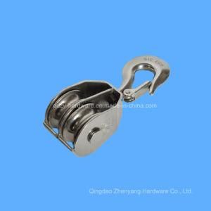 Stainless Steel Double Sheave Pulley with Hook