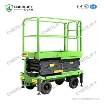 12 Meters Manual Pushing Scissor Lift Aerial Work Platform