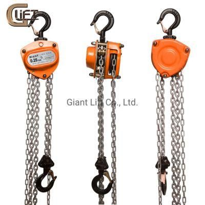 China Manufacturer 0.25t/0.5t Mini Hand Pulling Manual Chain Hoist Crane Hand Lifting Chain Block with Hook CE Certified (HSZ-M)