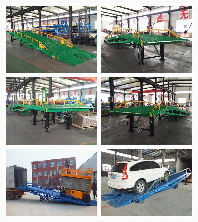 10 Tons Mobile Hydraulic Dock Ramp Container Loading Unloading Platform with Supporting Legs Two Wheels