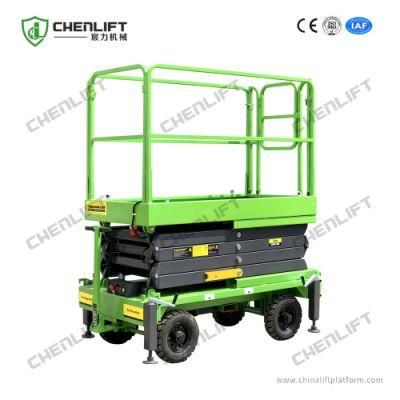 CE Certified 12 Meters 1000kg Manual Pushing Scissor Lift Aerial Work Platform