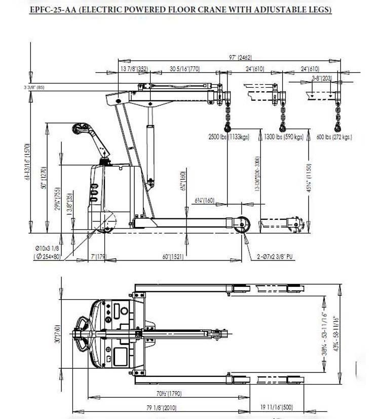 Heavy Duty Auto Movable Jib Floor Shop Crane