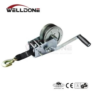 2000 Lbs 900 Kg Small Portable Hand Manual Lashing Winch with 50mm Webbing Strap