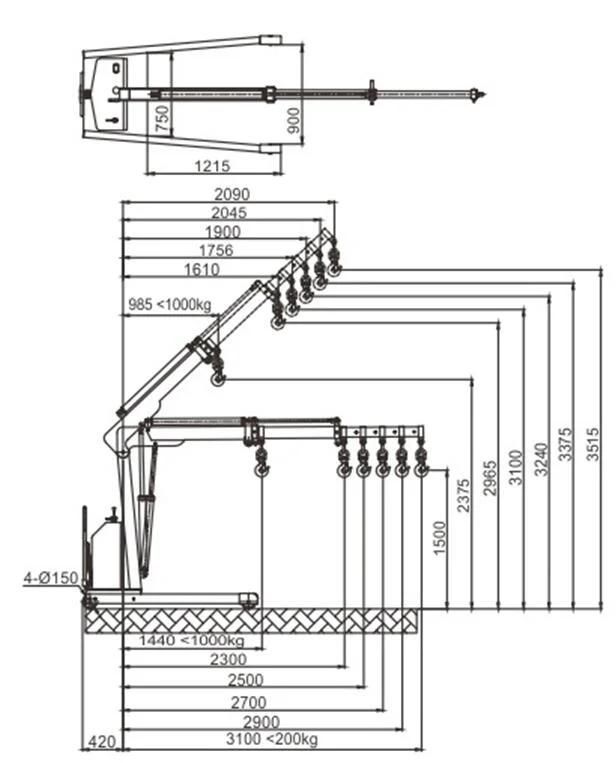 Portable Semi-Electric Movable Single Beam Crane Car Engine Crane