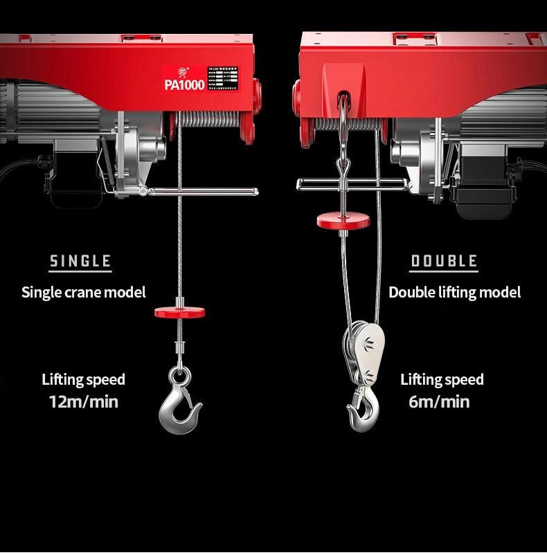 Load Capacity 125/250kg Wire Rople Electric Hoist with Voltage 220