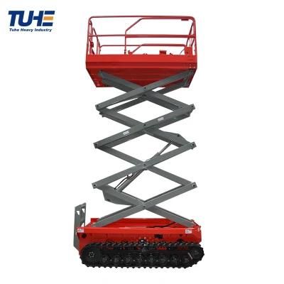 14m Outdoor Electric Aerial Lift Platform Crawler Track Scissor Lift