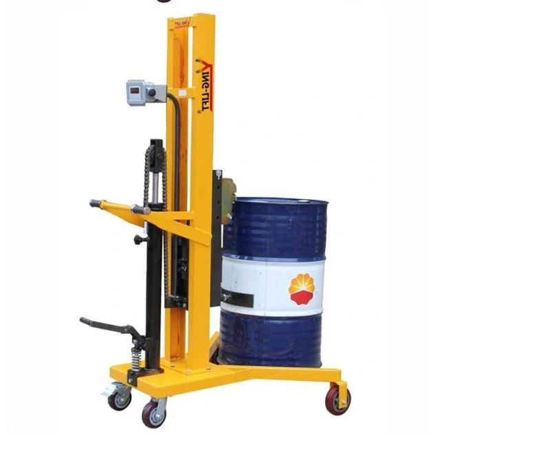 450kg Pedaled Operation Hydraulic Drum Truck with Scale, Drum Carrier