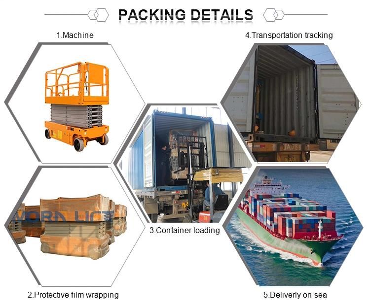 Self-Propelled Battery Power Morn Nude Packing Hydraulic Movable Scissor Lift Platform