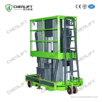 8m Mobile Elevator Double Mast Manual Pushing Vertical Lift