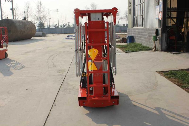 Electric Hydraulic Battery Aluminum Vertical Mast Lift Two One Man Lift with CE Certificate