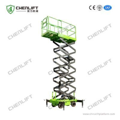 14 Meters Aerial Work Platform Manual Pushing Scissor Lift with CE