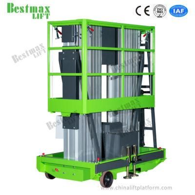 10m Manual Pushing Vertical Lift Double Mast Electric Lift