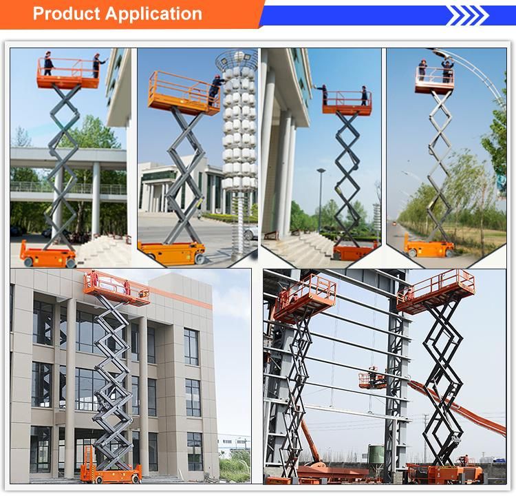 12m 10m Morn CE China Mobile Hydraulic Platform Scissor Lift