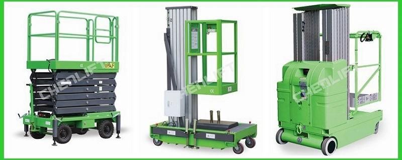 CE Certified Double Masts Manual Pushing Vertical Lift with 250kg Laod Capacity