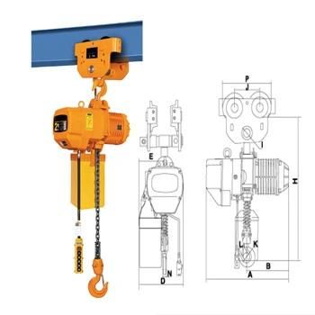 Durable Hot Sale 1ton 2ton 3ton Suspension Electric Hoist with Wireless Remote Control