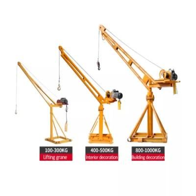 Indoor Warehouse Lifting Hoist Mini Electric Construction Crane 500kg 1000kg