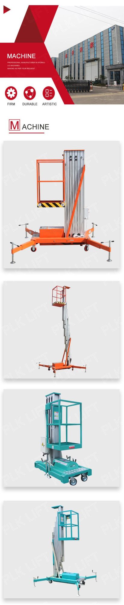 Hydraulic Aerial Working Aluminum Lift for Sale