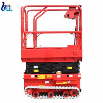 Mobile Mini Crawler Automatic Drive Scissor Hydraulic Man Lift with 8m Lifting Height