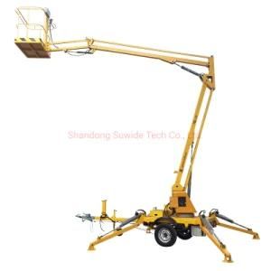 Towable Cherry Pickers Platform Boom Lift Pickup Truck Mounted Articulated Telescopic Moveable Hydraulic Trailer Spider Lift