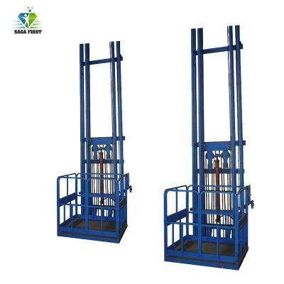 Hydraulic Warehouse Stationary Lead Guide Rail Small Vertical Cargo Lift Freight Elevator