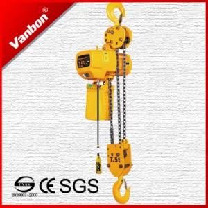 7.5ton Double Lifting Speed with Hook Suspension Electric Chain Hoist