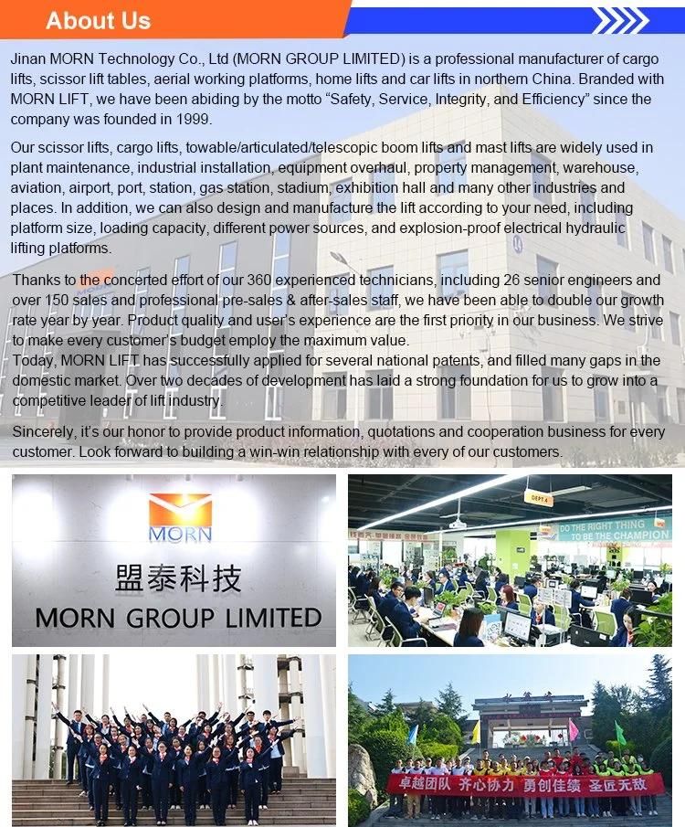 Good Service Moving 6m Morn CE China Manlift Price Personal Lifts Man Lift