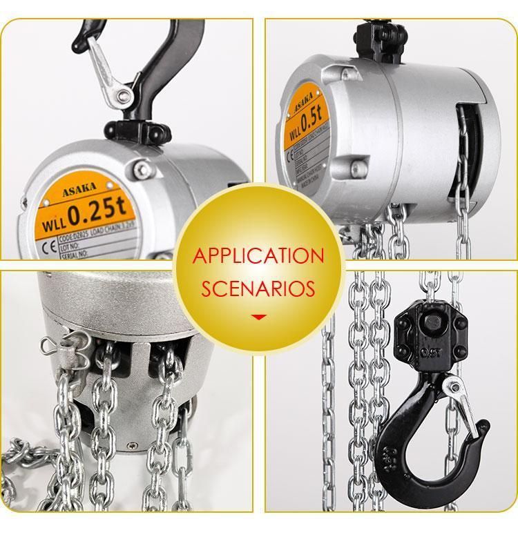 Manual Aluminum Mini Lifting Equipment Chain Block Capacity 500kg