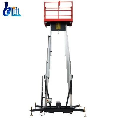 6-12m CE GS Certification Hydraulic Dual Mast Aluminium Alloy Aerial Man Lift