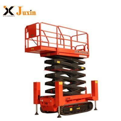 8m 450kg Hydraulic Automatic Vertical Crawler Tracked Electric Rough Terrain Scissor Lift with Outriggers