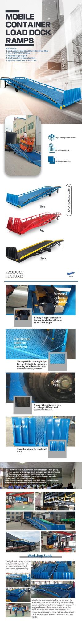 High Performance Portable Loading Dock Ramps Hydraulic Car Ramps