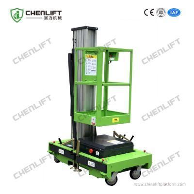 9m Manlift for Sale Single Mast Manual Pushing Vertical Lift