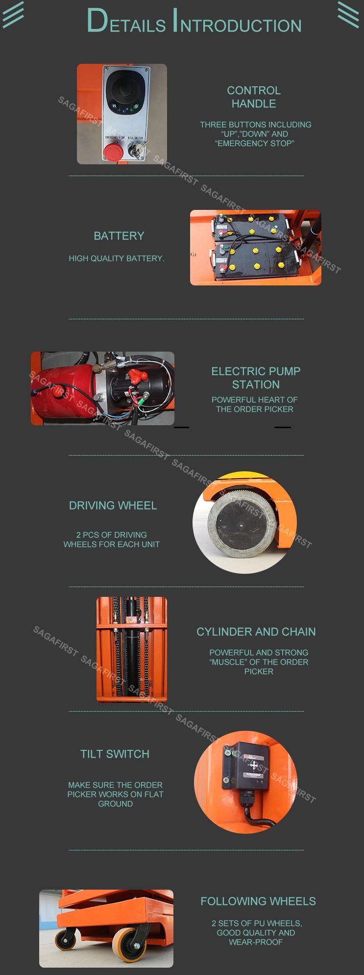 Customise Warehouse Full Electric Self Propelled Order Picker Lift