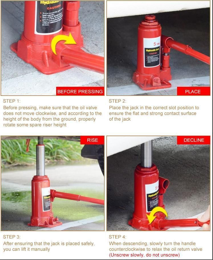 Car Repair Tool Mini Hydraulic Bottle Jack with Handle