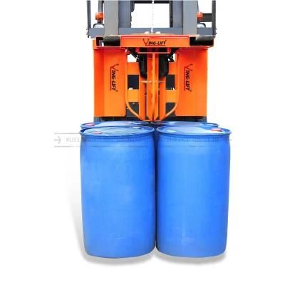 Unique Eagle-Grip Structure Forklift Mounted Drum Lifters Load Capacity 500kg*4