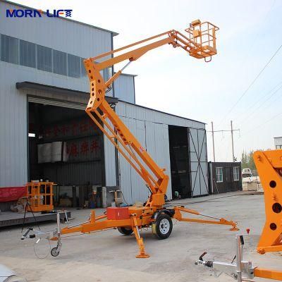 Down, Double Brake System Manual Cherry Picker 10m Boom Lift