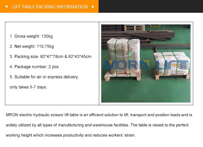 Small in Floor Hydraulic Scissor Lift Table