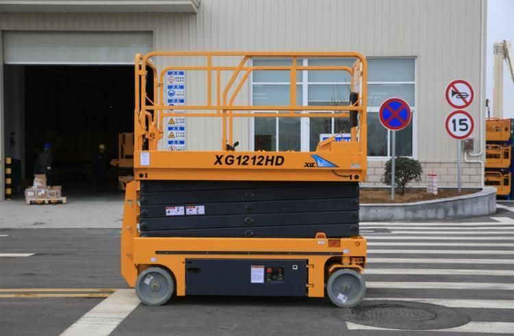 12m Small Lift Height Electric Mobile Aerial Work Platform Scissor Lift (XG1212HD)