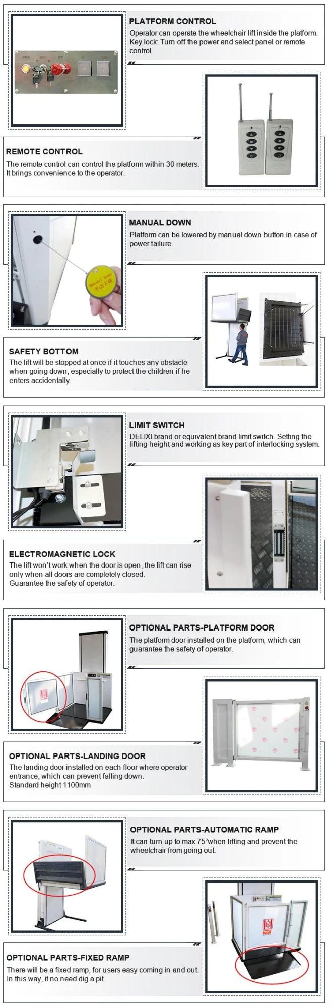 Morn Brand 7m Hydraulic Vertical Residential Elevator Platform Wheelchair Lifts for Buildings