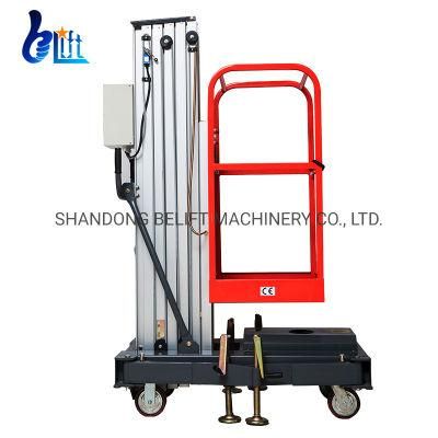 6m-12m 150kg Single Mast Man Lift Aerial Work Platforms