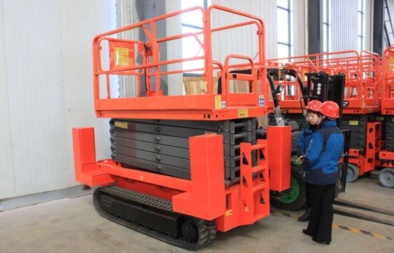 Heavy Duty Rough Terrain Man Electric Hydraulic Battery Self Propelled Crawler Mobile Scissor Lift
