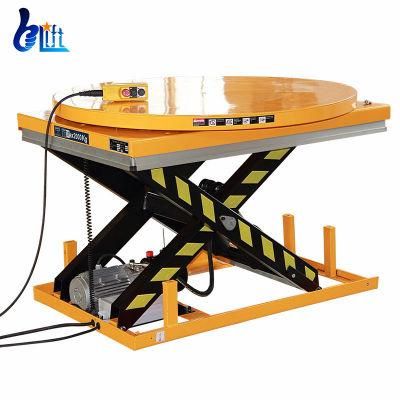 1m 2m Cargo Lift Work Platforms Scissor Lifter with Rotaty Table