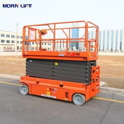 Morn 10 M Nude Packing Scissor Platform Industrial Man Lift